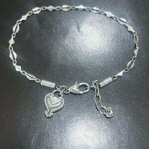 Brighton Silver Heart Anklet EUC